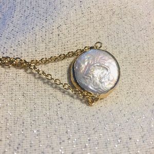 Golden alloy shell necklace 18 inch adjustable